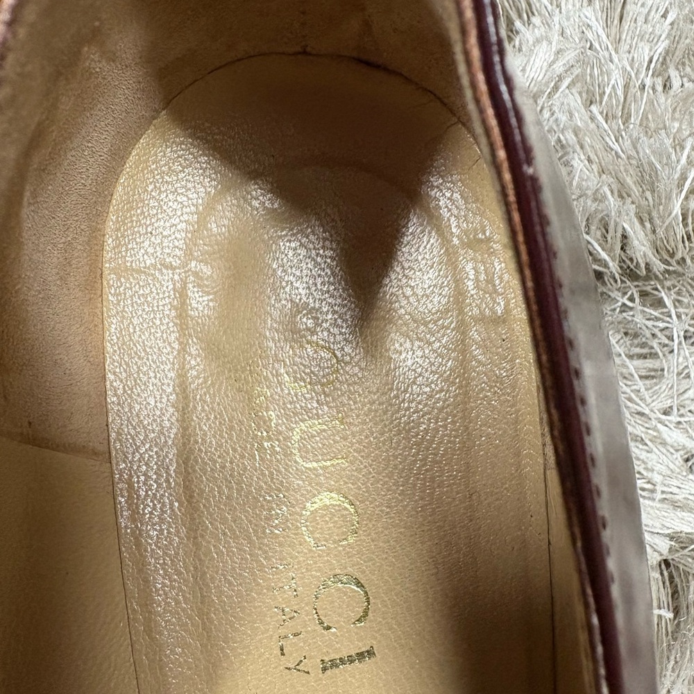 Vintage Gucci Dark Red Loafers with Silver Gucci accent - Picture 4 of 13